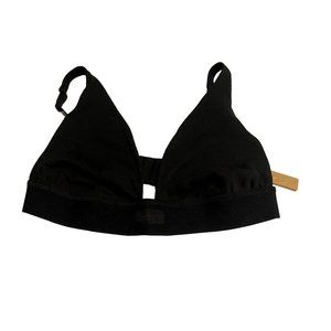 Skims Black Ribbed Cotton Plunge Bra